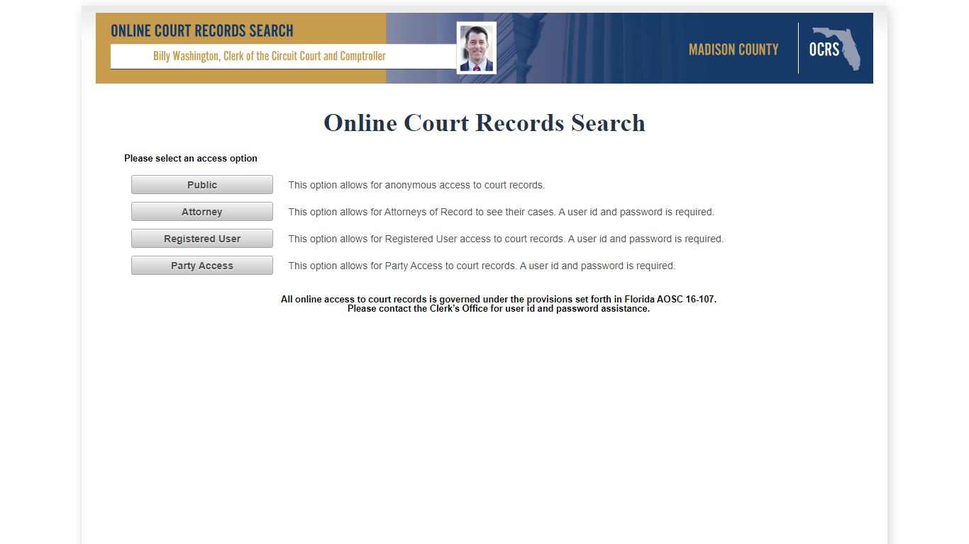Madison County OCRS - ONLINE COURT RECORDS SEARCH