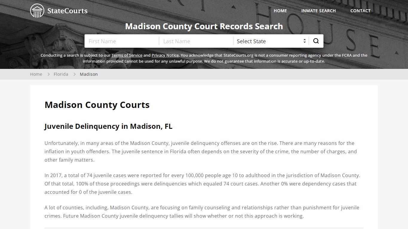 Madison County, FL Courts - Records & Cases - StateCourts
